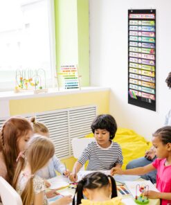 REGELETO 15+1 Pockets Daily Schedule Pocket Chart with 30 Pcs Double-Sided Reusable Cards, Scheduling Pocket Chart for Classroom Office Home Preschool Activity(Black)… 15 Pockets 15 71sIppVrZqL