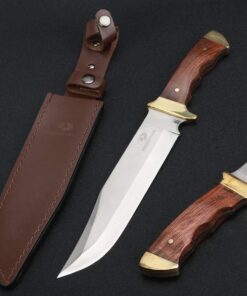 Mossy Oak 14-inch Bowie Knife, Full-tang Fixed Blade, Wood Handle Hunting Knife with Leather Sheath for Camping, Hiking, Survival 34 71sJWlNzBnL