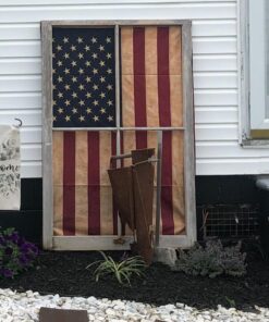 ANLEY Vintage Style Tea Stained American US Flag 3x5 Foot Nylon - Embroidered Stars and Sewn Stripes - 4 Rows of Lock Stitching - Antiqued USA Banner Flags with Brass Grommets 3 X 5 Ft 34 71sL6wd83GL