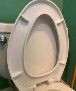 WSSROGY Elongated Toilet Seat with Lid, Quiet Close, Fits Standard Elongated or Oblong Toilets, Slow Close Seat and Cover, Oval, White 27 71sLtJbE7HL