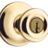 Kwikset 400T 3 CP Security Tylo Entry Knob, Polished Brass