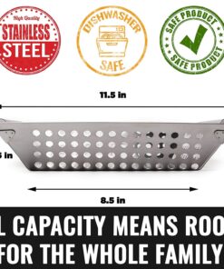 Grillaholics Grill Basket for Outdoor Grill - Durable Premium Stainless Steel Vegetable Grill Basket - XL Family Size BBQ Grill Basket - Perfect Grilling Accessories for Veggies, Fish, Shrimp & Kebabs 21 71sMSuPBPiL