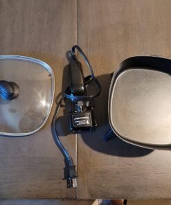 Elite Gourmet EFS-400 Personal Stir Fry Griddle Pan, Rapid Heat Up, 600 Watts Non-stick Electric Skillet with Tempered Glass Lid, Size 7" x 7" 41 71sMjTuyfL