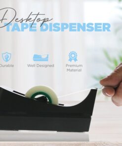 Desktop Tape Dispenser - Non-Skid Base - Weighted Tape Roll Dispenser - Perfect for Office Home School (Tape not Included) 4 Pack 10 71sMnx4LoL