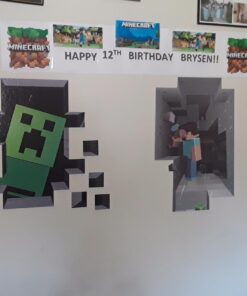 (Set of 4) LucyM Wall Decal Digging Steve; Creeper Inside Wall; Baby Pig; Baby Cow 40 71sO7tdegL