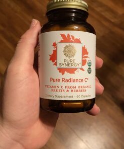 PURE SYNERGY Pure Radiance C | Organic Vitamin C Capsules | 100% Natural, Whole Food, Non-GMO Supplement with Camu Camu Extract | for Immune and Collagen Support (90 Capsules) 43 71sP UmU7L