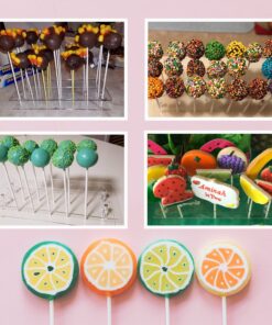 MENGCORE 21 Hole Acrylic Cake Pop Lollipop Clear Pink Display Stand Server Decoration Display Stand Holder Base Shelf (21 Hole) 22 71sP8PJV2ZL