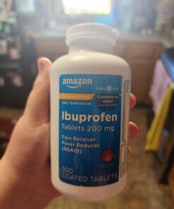 Amazon Basic Care Ibuprofen Tablets 200 mg, Pain Reliever/Fever Reducer, Body Aches, Headache, Arthritis Pain Relief and More, 500 Count 500 Count (Pack of 1) 37 71sPE7VAf L