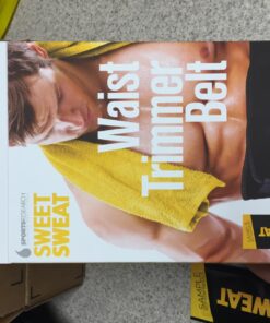 Sweet Sweat Waist Trimmer for Women and Men - Sweat Band Waist Trainer for High-Intensity Training & Workouts, 5 Sizes Medium Black/Yellow 46 71sQ3X2Yg3L