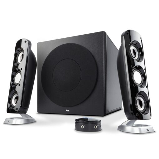 Cyber Acoustics CA-3908 2.1 Multimedia Speaker System with Subwoofer, 92 Watts Peak Power, Deep Bass, Perfect for Music, Movies, and Games on Desktops, Laptops, Consoles CA-3908 Speaker