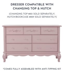 Evolur Aurora Dresser, 54x20.3x34 Inch (Pack of 1), Dusty Rose Evolur Aurora 7 Drawer Double Dresser 22 71sR4z9J34L