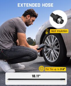 Fanttik X8 APEX™ Tire Inflator Portable Air Compressor, 2X Faster Inflation, 150PSI Cordless with LCD Dual Screen, Suitable for MPV, Cars, E-Bikes, Motorcycles, For Up to 26.3 Inch Tires Black Standard Package 30 71sShAOPirL