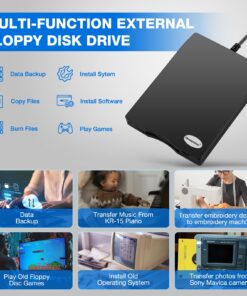 Chuanganzhuo Floppy Disk Reader,3.5 inch External USB Type C Floppy Disk Drive for PC,Laptop and Desktop Computer,Floppy disc Reader for Windows 11/10/8/7/2000/XP,Black 20 71sSjKfN PL