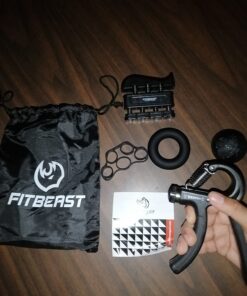FitBeast Grip Strengthener Forearm Strengthener Hand Grips Strengthener Kit - 5 Pack Adjustable Resistance Black 45 71sUbibrTuL
