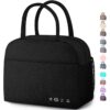 DALINDA Lunch Bag Lunch Box for Women Men Reusable Insulated Lunch Tote Bag,Leakproof Thermal Cooler Sack Food Handbags Case High Capacity forTravel Work School Picnic- Black 41 71sUt0d27sL
