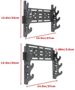 Eforlife 4 Tier Sword Holder Wall Mount Samurai Sword Display Stand Sword Bracket Hanger for Katana Wakizashi and Standard Swords (Classic) Black 15 71sV4d9NY2L
