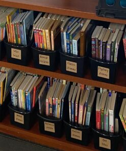 Storex Large Book Bin, Interlocking Plastic Organizer for Home, Office and Classroom, Black, 6-Pack (70109C06C) 17 71sVIdfwZLL