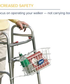 Drive Medical 10200B Walker Basket with Plastic Cup Holder, White 29 71sW3BwEBL