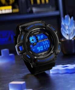 FANMIS Mens Military Multifunction Digital LED Watch Electronic Waterproof Alarm Quartz Sports Watch Blue 22 71sWDGgYE7L