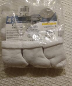 Gerber Baby Girls' 6-Pair Sock 3-6 Months White 24 71sX2RaxlGL