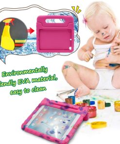 LEFON Kids Case Shockproof for iPad Mini 5/4/3/2/1, iPad Mini 4th Generation Case for Kids, Convertible Handle Light Weight Super Protective Stand Cover Case for iPad Mini 5th Gen 7.9 Inch Rosy 11 71sY6lYSRXL