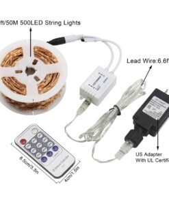 Alternative view of ER CHEN 165ft Led String Lights,500 Led Starry Lights on 50m Copper Wire String Lights + 12V DC Power Adapter(Warm White) Warm White