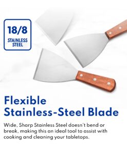 New Star Foodservice 38309 Wood Handle Slant Edge Grill Scraper, 4-Inch x 8.5-Inch 12 71sZDgwR9uL