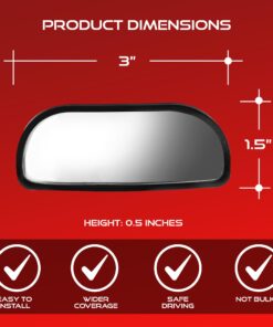 Blind Spot Convex Car Rear View Mirror: Rearview/Side Stick On Mirror Automotive Accessories | Narrow Blindspot Mirrors For Car By Utopicar (2 pack) 16 71sZhSgQ2HL