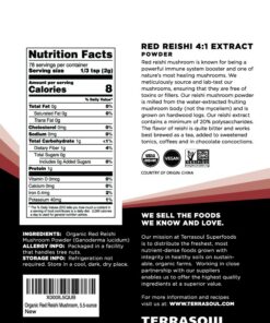 Terrasoul Superfoods Organic Reishi Mushroom Powder (4:1 Extract), 5.5 Oz, Immune Support, Stress Relief, Better Sleep, Embrace The Power of Adaptogenic Mushrooms 11 71sZmFBAIL