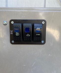 FXC Rocker Switch Aluminum Panel 3 Gang Toggle Switches Dash 5 Pin ON/Off 2 LED Backlit for Boat Car Marine Blue 25 71saDqaI5GL