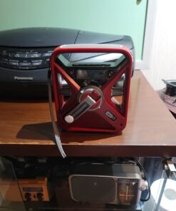 Eton - American Red Cross FRX3+ Emergency NOAA Weather Radio, Red, Digital Display, Hand Turbine, Solar Power, Red LED Flashing Beacon, 7 NOAA/Environment Canada Weather Bands, Phone Charger FRX3+ 35 71saLn5PkNL
