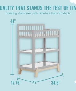 Dream On Me Hygge Changing Table in Pebble Grey Oak, Greenguard Gold & JPMA Certified, Comes with Safety Belts & 1” Changing Pad, Easy to Clean, Safe Wooden Furniture 11 71sbHp4h6ZL