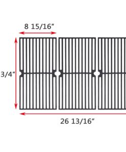 GGC Grill Grates Replacement for Brinkmann 810-8410-F, 810-2410-S, 810-2511-S, 810-2512-S, 810-8411-5, 810-9415-W and Others, 3 PCS Porcelain Coated Cast Iron Cooking Grate(17 3/4" x 8 15/16") 11 71scBBttB4L