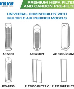 Veva 2 HEPA Air Filters & 6 Carbon Pre-Filters Replacement Filter C Compatible with Germguardian FLT5000/FLT5111 FLT5250PT, AC5000, AC5000E, AC5250PT, AC5350B, AC5350BCA, AC5350W, AC5300B 20 71scEiGnaXL