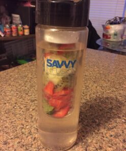 Infusion Fruit Infuser Water Bottle - BPA Free Insulated Water Bottle, Reusable Water Bottle with Fruit Infuser, Easy-to-Clean Gym Accessories for Women, Sports Water Bottle, Savvy Outdoors Black 24 oz 24 71scHLWWDTL