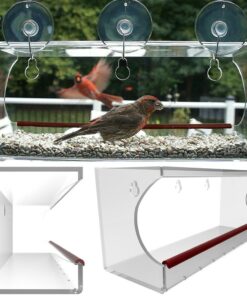 Alternative view of Tranquil Outdoors Large Acrylic Window Bird Feeder: Strong Removable Suction Cup Mounted Outdoor Bird House Feeder, Clear Birdfeeders for Large & Small Birds. Best See Thru Feeder for Bird Watching