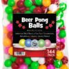 SportzGo Beer Pong Plastic Balls Bulk - 144 Pack of Washable Balls for Beer Olympics Drinking Games Table Tenis Carnival Beer Pool Games Ball 38 mm Party Decorations Indoor & Outdoor Assorted