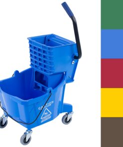 Carlisle FoodService Products Mop Bucket with Side-Press Wringer for Floor Cleaning, Restaurants, Offices, And Janitorial Use, Polyproylene, 26 Quarts, Blue 19 71scpFG9CoL