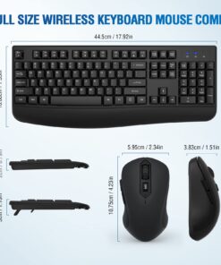Wireless Keyboard and Mouse Combo, Full-Sized 2.4GHz Wireless Keyboard with Comfortable Palm Rest and Optical Wireless Mouse for Windows, Mac OS PC/Desktops/Computer/Laptops Black 34 71sd4WPlnpL