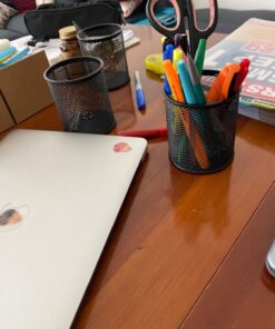 MaxGear Pen Holder for Desk, 3 Pack Pencil Holder, Non-Slip EVA Pad, Premium Mesh Metal Pen Holder, Desk Accessories & Workspace Organizers for Home, School & Office, Black, 3.7’’ Tall Mesh Black- 3.7" Tall 42 71se1qrmyL