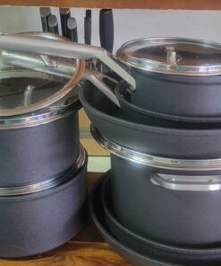 Ninja C39600 Foodi NeverStick Premium Hard-Anodized 13-Piece Cookware Set, Guaranteed to Never Stick, Nonstick, Durable, Oven Safe to 500°F, Grey 78 71seYvmrJKL