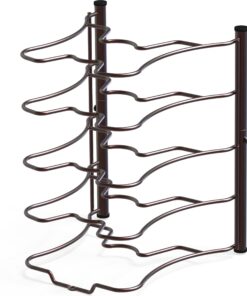 Simple Houseware Cabinet Pantry Pot and Pan Organizer Holder Rack, Bronze 28 71sf g5DR L