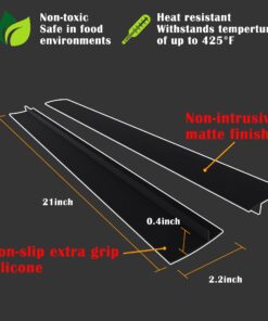 Silicone Stove Counter Gap Cover 21" by Kindga, Easy Clean Gap Filler Sealing Spills Between Kitchen Counter, Appliances,Stovetop, Oven, Washing Machine, Washer, Dryer Set of 2 (Black) 21" Black 25 71sfFacKWLL