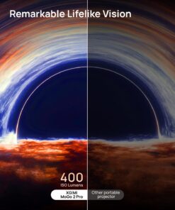 Alternative view of XGIMI MoGo 2 Pro 1080P Portable Projector, Mini Projector with WiFi and Bluetooth, Android TV 11.0, 400 ISO Lumens, 2X8W Speakers, Supports 4K, Auto Focus, Object Avoidance, and Screen Adaption