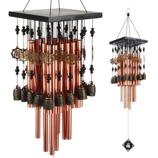 YLYYCC Wind Chimes for Outside,30"Memorial Wind Chimes with 28 pieces Tubes and 16 Copper Bell for Garden, Patio,Window Hanging Decoration, Bronze Memorial Sympathy Gifts for Mom 28#wind chimes