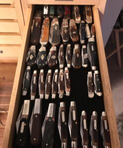 Collector's Knife Display Case Tool Storage Holder Cabinet Drawers Pocket Watch Collection Showcase Walnut Finish 30 71sffhN0QmL