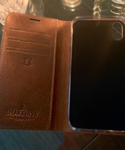 Snakehive iPhone XR Vintage Wallet || Genuine Leather Wallet Phone Case || Real Leather with Viewing Stand & 3 Card Holder || Flip Folio Cover with Card Slot (Brown) Apple iPhone XR Brown 38 71sfwJU22bL