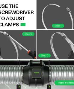 VIVOSUN Stainless Steel Air Ducting Clamps, 4/6/8/12 Inch Adjustable Hose Clamps with Worm Drive for Ducting, Heating, Cooling, Exhaust, and Ventilation (Pack of 2) 2 Pack 12 Inch 12 71sg2Fusl0L
