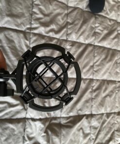 Eastshining Upgraded Adjustable Microphone Suspension Boom Scissor Arm Stand with Shock Mount Mic Clip Holder 3/8'' to 5/8'' Screw Adapter -for Blue Yeti, Snowball & Other Microphones stand with adapter 37 71sgenRjumL