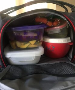 ThinkFit Insulated Meal Prep Lunch Box with 6 Food Portion Control Containers - BPA-Free, Reusable, Microwavable, Freezer Safe - With Shaker Cup, Pill Organizer, Shoulder Strap & Storage Pocket (Blue) Blue 52 71shIifvd5L